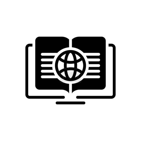 Black solid icon for encyclopedia 