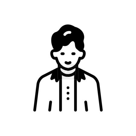 Illustration for Black solid icon for teenager - Royalty Free Image