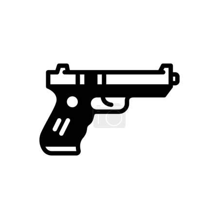 Téléchargez les illustrations : Icône solide noire pour pistolet - en licence libre de droit