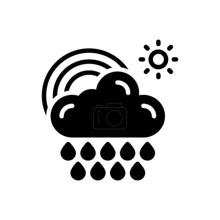 Black solid icon for precipitation 