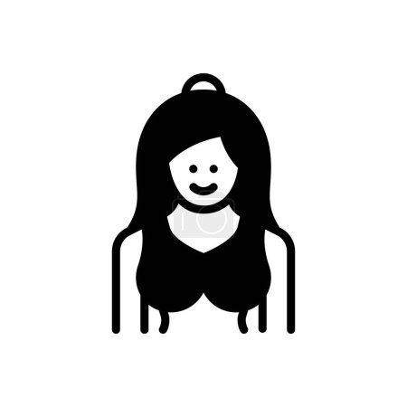 Black solid icon for woman