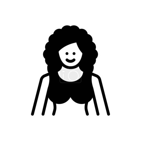 Black solid icon for female 