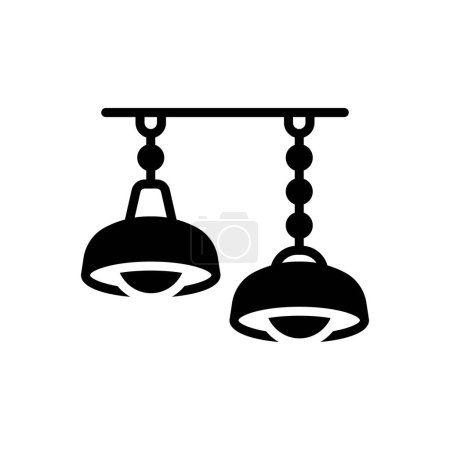 Black solid icon for lamps 