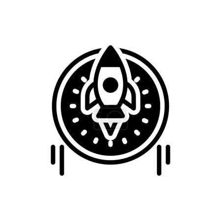 Illustration for Black solid icon for velocity - Royalty Free Image