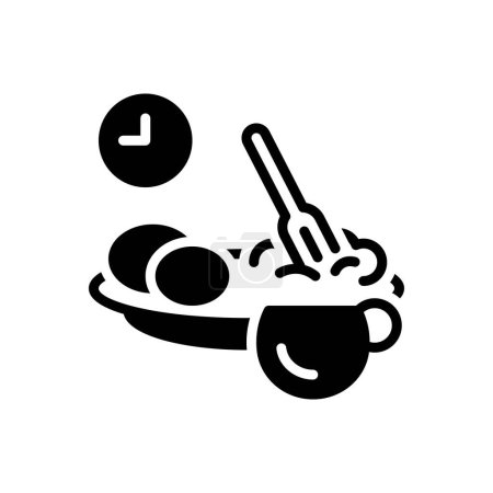 Black solid icon for breakfast 