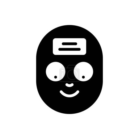 Illustration for Black solid icon for nickname - Royalty Free Image