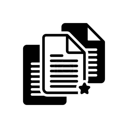 Black solid icon for documents 
