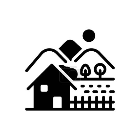 Black solid icon for rural 