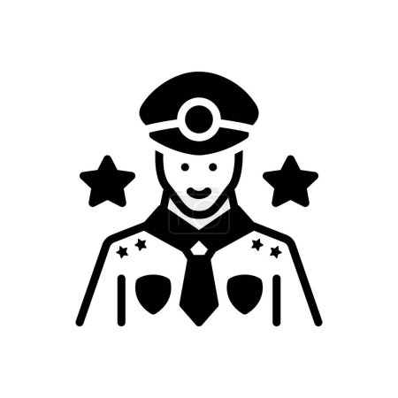 Black solid icon for police 