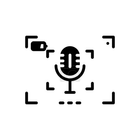 Black solid icon for recordings 