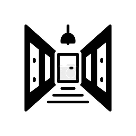 Schwarzes solides Symbol für den Korridor 
