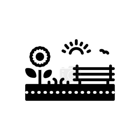 Black solid icon for garden 