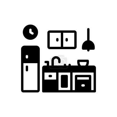 Black solid icon for kitchen 