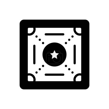 Black solid icon for carrom  