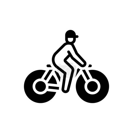 Téléchargez les illustrations : Icône solide noire pour vélo - en licence libre de droit