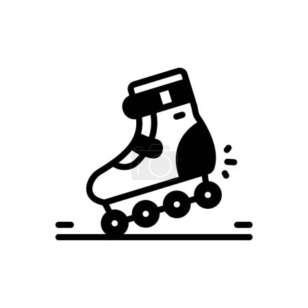 Téléchargez les illustrations : Icône solide noire pour le patinage - en licence libre de droit