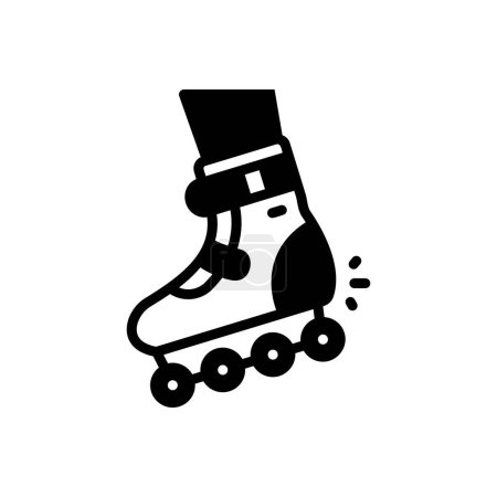 Icône solide noire pour le patinage