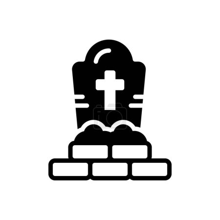 Illustration for Black solid icon for grave - Royalty Free Image