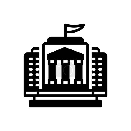 Téléchargez les illustrations : Icône solide noire pour les ministères - en licence libre de droit