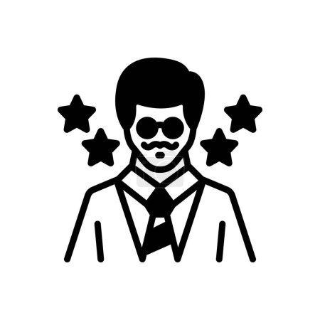 Black solid icon for employee 