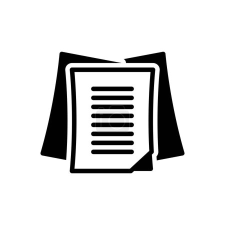 Black solid icon for paper 