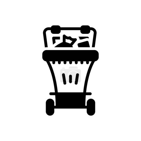 Black solid icon for trash bin 