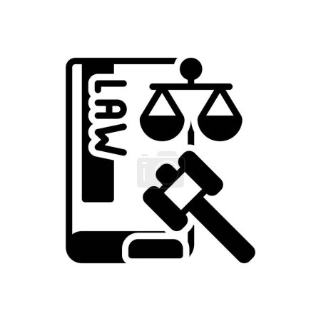 Black solid icon for law 