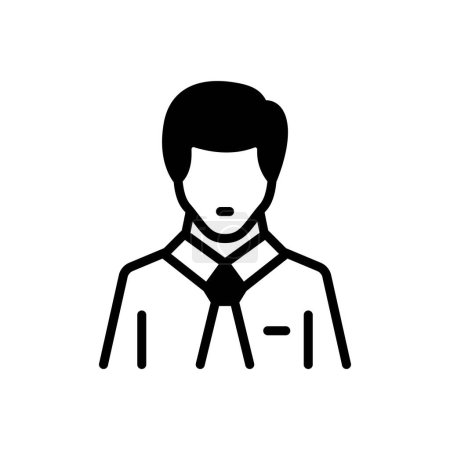 Black solid icon for employee