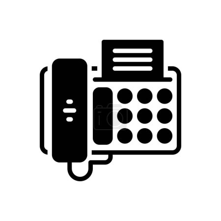 Black solid icon for fax 