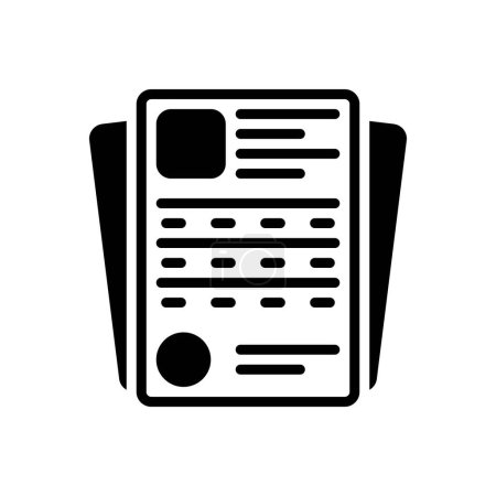 Black solid icon for document 