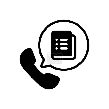 Black solid icon for call list 