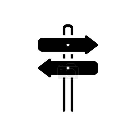 Black solid icon for direction board 