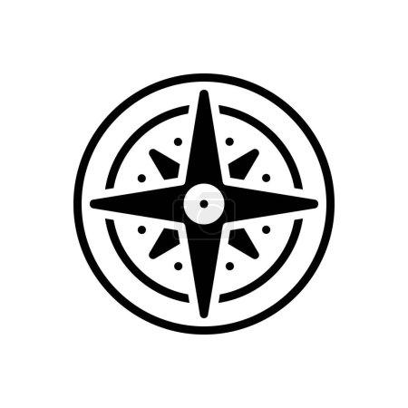 Black solid icon for compass 