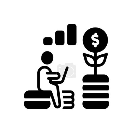 Black solid icon for investor 