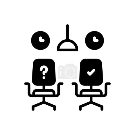 Illustration for Black solid icon for vacancies - Royalty Free Image