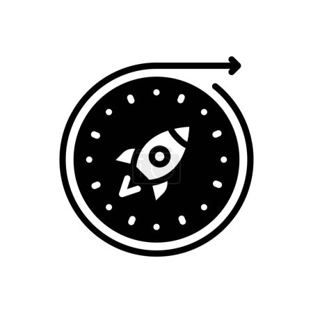 Black solid icon for rocket