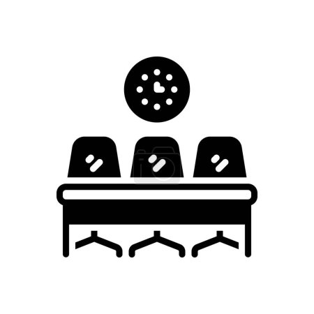 Black solid icon for meeting time 
