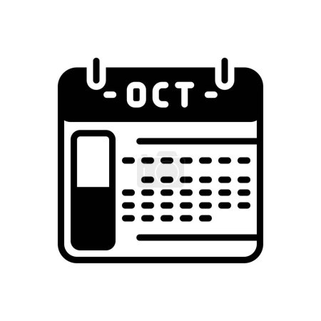 Black solid icon for october 
