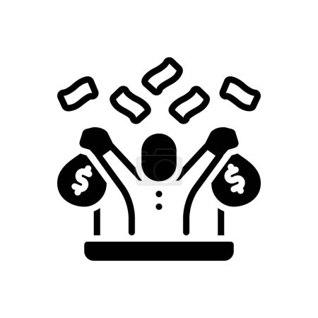 Black solid icon for earning 