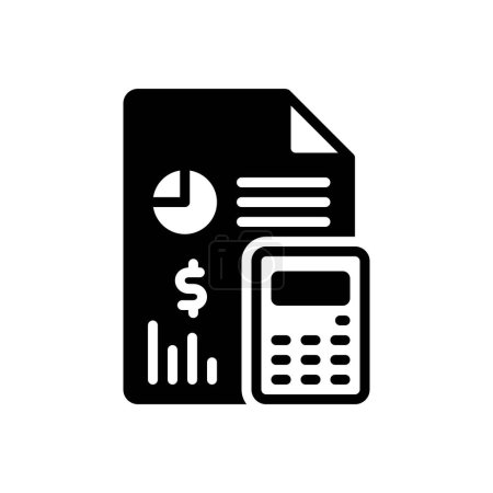 Black solid icon for accounting