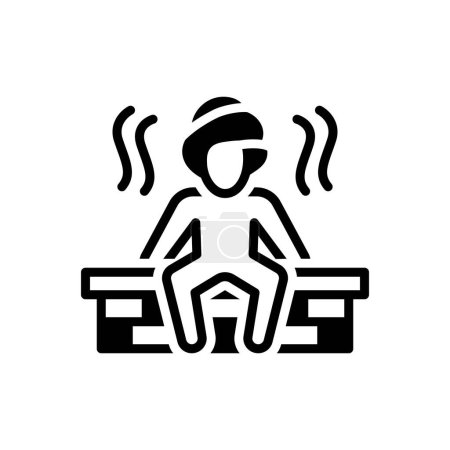 Black solid icon for sauna 
