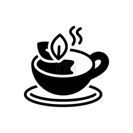 Black solid icon for tea 