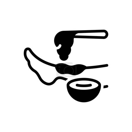 Black solid icon for waxing 