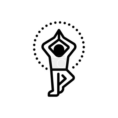 Illustration for Black solid icon for yoga - Royalty Free Image