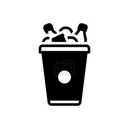 Black solid icon for trash 