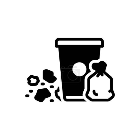 Black solid icon for garbage