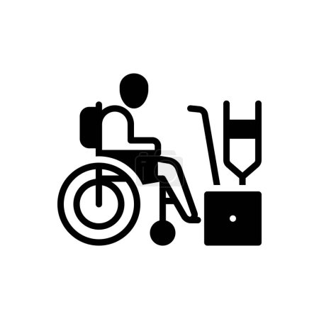 Icono sólido negro para discapacitados 