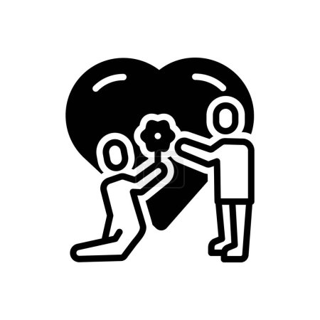 Black solid icon for kindness 