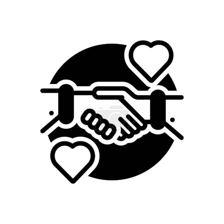 Black solid icon for relationship 