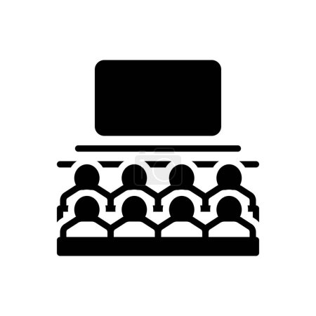 Black solid icon for audience 